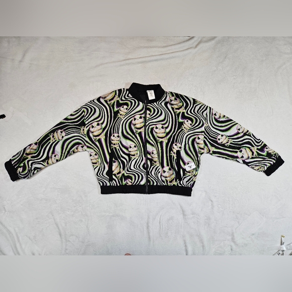 Disney Theme Park NBC Jack Skellington All Over Print Zip Up Jacket Large - Picture 2 of 11